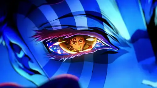 Demon Slayer Infinity Castle Akaza Eyeing Tanjiro upclose