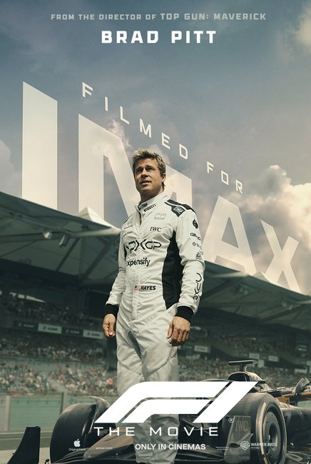 F1 IMAX Movie Poster, featuring Brad Pitt