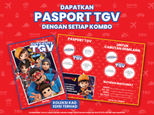 Cuti-Cuti TGV 2025 Monsta-Universe Passport, featuring BoBoiBoy, Ochobot, Mechamato, Papa Zola, Mama Zila, and Pipi Zola